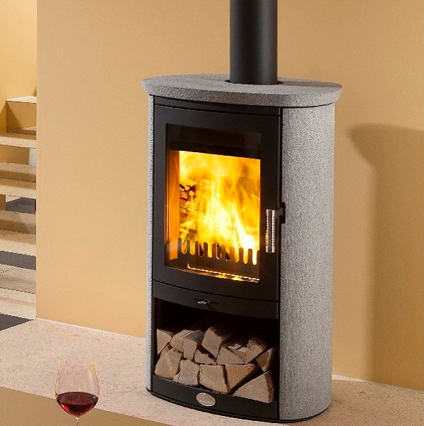 Poêle à bois Rio, acier noir, 9 kW